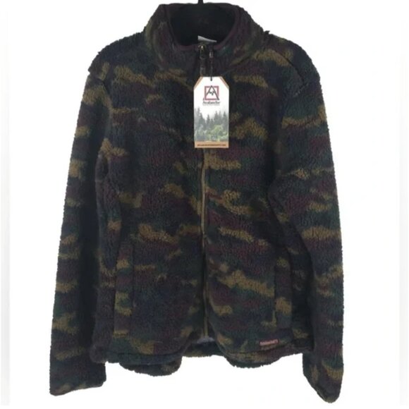 NWT AVALANCHE Outdoor Soft Relaxed Full Zip Teddy Camo Fleece Jacket CA851 Sz M - Picture 1 of 12